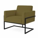 Ver imagem 2 de Poltrona Decorativa Estofada Veludo Base Metálica Industrial Prime Preta – Paraná Metal:Verde Oliv