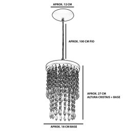 Lustre Pendente De Cristal Acrilico Spark Redondo Cobre - 3