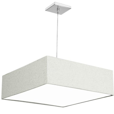 Lustre Cupula Pendente Dome Quadrado 50x15cm Rustico Escuro