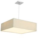 Ver imagem 2 de Lustre Cupula Pendente Dome Quadrado 50x15cm Linho Claro