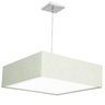 Lustre Cupula Pendente Dome Quadrado 50x15cm Linho Claro - 1