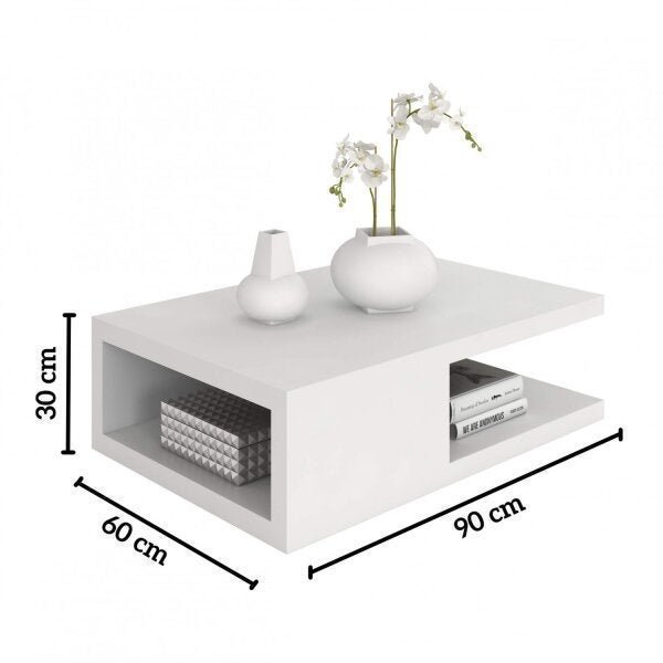 Mesa de Centro Retangular 1 Prateleira Antuérpia Espresso Móveis - 3