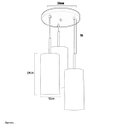 Ver imagem 3 de Lustre Pendente Triplo Bilboquê Cilindrico Preto com Cobre