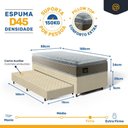Ver imagem 6 de Cama Box com Colchão de Espuma D45 Pillow Top Strong One Face + Auxiliar de Espuma Solteiro 88cm