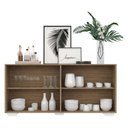 Ver imagem 4 de Aparador Buffet 4 Portas Com Espelho E Pés Quadrados Vegas V3563 Rustic/Branco Rustic/Branco