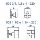 Ver imagem 2 de Acabamento P/ Base Deca e Similares 1.1/2 Cromado 509 C220 Fani
