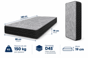 Ver imagem 3 de Colchão Solteiro D45 Extra Firme 88x188x19 Suporta 150kg Certificado Apolospuma