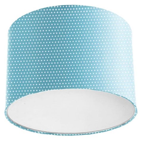 Lustre Plafon Cúpula Dome 30x20cm Azul com Bolinha