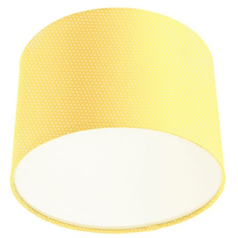 Lustre Plafon Cúpula Dome 30x20cm Amarelo com Bolinha