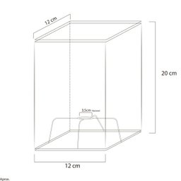 Cúpula Quadrada de Abajur Tecido Cinza Escuro 12x20cm - 3