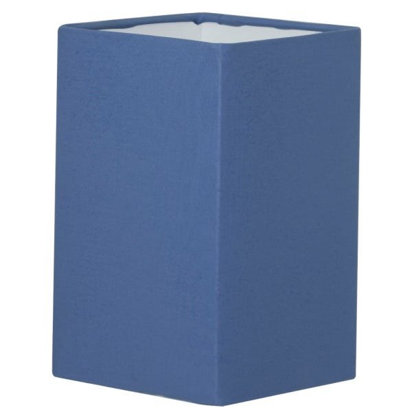 Cúpula Quadrada de Abajur Tecido Azul 12x20cm