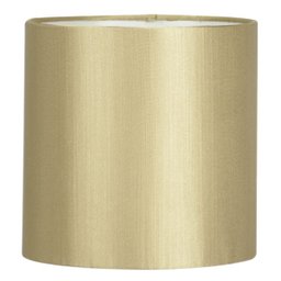 Cúpula Cilindrica de Abajur Tecido Shantung Dourado 15x16cm - 1