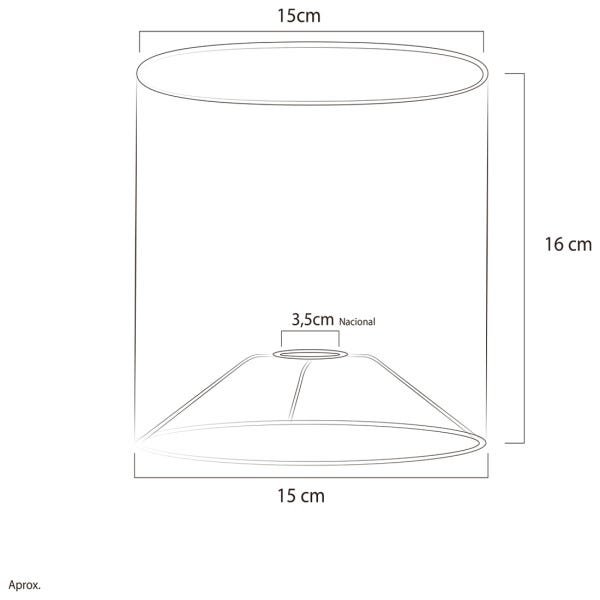 Cúpula Cilindrica de Abajur Tecido Elos Bege 15x16cm - 3