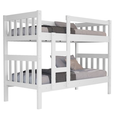Beliche Mdf para Quarto de Solteiro Estilo Classico Branco Vira Duas Cama