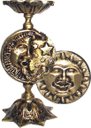 Ver imagem 3 de Porta Incensos Sol e Lua Artesanal em Latão 100% Reciclado Sat Incenso Dourado