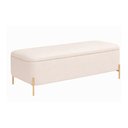 Ver imagem 1 de Puff Baú Bella 160cm Pés Alumínio Courino Off White - Sallar Home