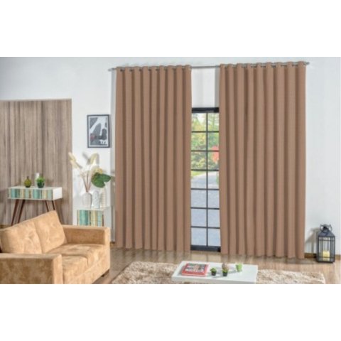 CORTINA OXFORD BEGE 6.00 X 2.50  PARA SALA / QUARTO