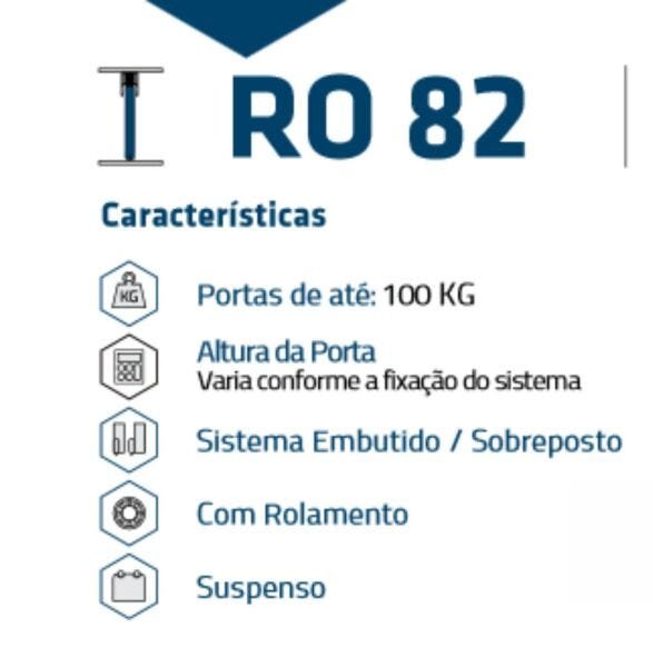 Kit para Porta de Correr com Amortecedor No Fechamento Ro-82St9008Fe - 3
