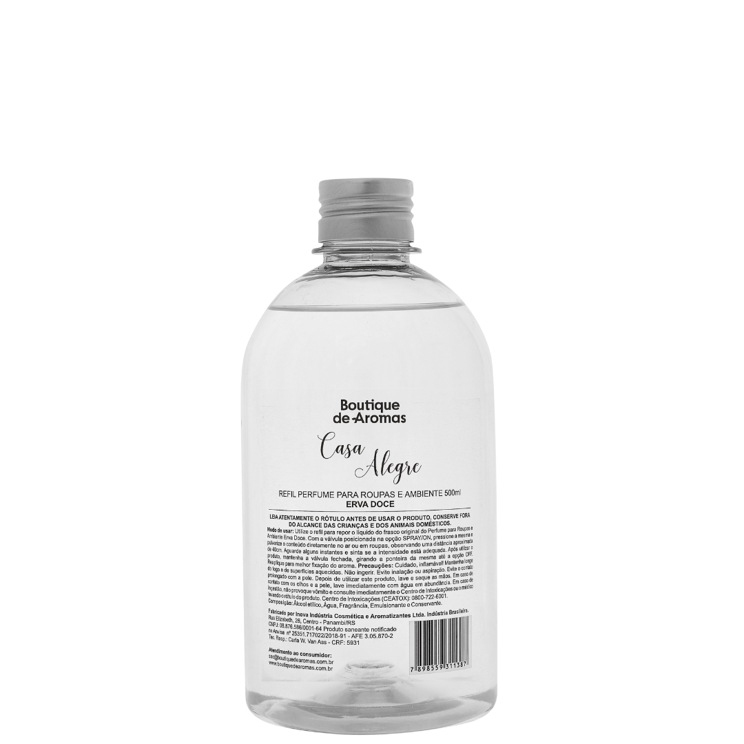 Refil para Perfume Roupas e Ambiente Erva Doce - 500ml Boutique de Aromas