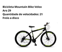 Ver imagem 4 de Bicicleta Mountain Bike Velox Aro 29 Freio Disco 21v Ello Cor:preto/amarelo