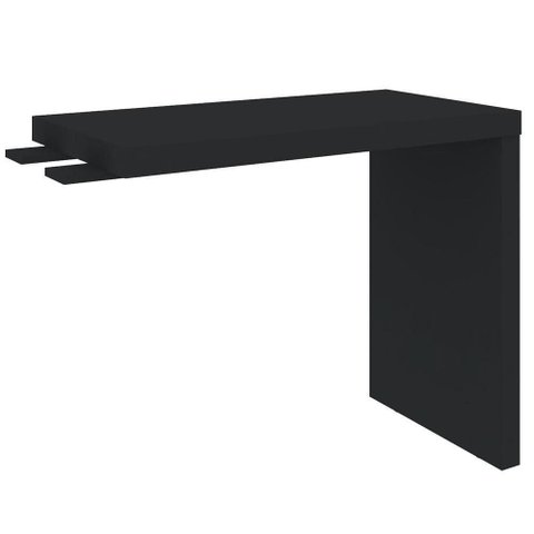 Mesa de Apoio Lateral Retangular Atria Executiva Moderno sem Gavetas 89cm Preto Lyam Decor