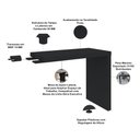 Ver imagem 3 de Mesa de Apoio Lateral Retangular Atria Executiva Moderno sem Gavetas 89cm Preto Lyam Decor