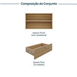 Módulo 70x40 2 Gavetas Frame CabeCasa MadeiraMadeira - 3