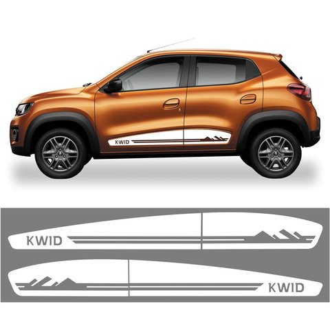 Kit Adesivo Renault Kwid Faixa Lateral Porta 2017/2022 Kwd14 Branco Teu Adesivo