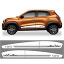 Ver imagem 1 de Kit Adesivo Renault Kwid Faixa Lateral Porta 2017/2022 Kwd14 Branco Teu Adesivo