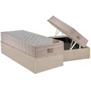 Ver imagem 1 de Cama Box Baú Solteiro: Colchão Molas Ortobom SuperPocket Fort Airtech Spring + Base CRC Suede Clean(