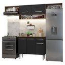 Ver imagem 2 de Armário de Cozinha Completa 225cm Rustic/preto Emilly Madesa 01xa Rustic/preto