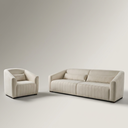 Ver imagem 1 de Conjunto Sofá 02 Lugares Living Ísis e Uma Poltrona Tecido Acquablock Pet Friendly Cru 2,30m