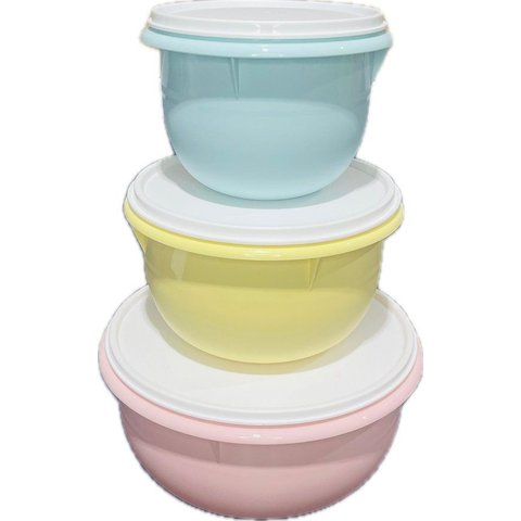 Tupperware Kit 3 Tigelas Batedeiras Pastel