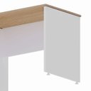 Ver imagem 6 de Mesa Escrivaninha Retangular X com Passa Cabos e Pés Painel para Escritório 100cm Corporate Carvalho Treviso e Branco Marrom