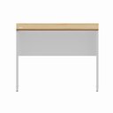 Ver imagem 4 de Mesa Escrivaninha Retangular X com Passa Cabos e Pés Painel para Escritório 100cm Corporate Carvalho Treviso e Branco Marrom