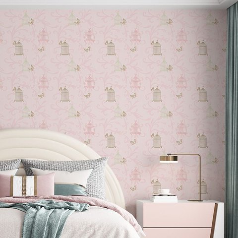Papel de Parede Adesivo Baby Borboletas Rosa - 3,3m