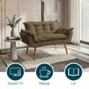 Ver imagem 4 de Namoradeira Decorativa Confortável para Sala Recepção Consultório  Manicure Alice Suede