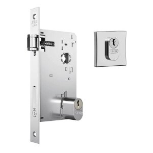 Fechadura 1601 Externa Rolete com Roseta Quadrada Cromada Stam