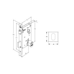 Fechadura 1601 Externa Rolete com Roseta Quadrada Cromada Stam - 4