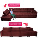 Ver imagem 4 de Sofá de Canto 4,80x2,36m Retrátil e Reclinável com Molas Cama inBox Platinum Esquerdo Suede