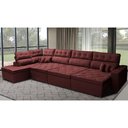 Ver imagem 1 de Sofá de Canto 4,80x2,36m Retrátil e Reclinável com Molas Cama inBox Platinum Esquerdo Suede