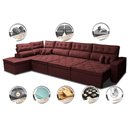 Ver imagem 3 de Sofá de Canto 4,80x2,36m Retrátil e Reclinável com Molas Cama inBox Platinum Esquerdo Suede