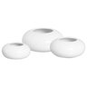 Trio de Vaso Redondo Cachepot de Cerâmica Branco Clássico - 1