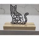 Ver imagem 1 de Gato Gatinho em Mdf para Decoração com Base de Pinus Letreiro Enfeite