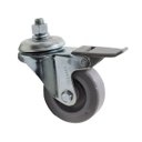 Ver imagem 1 de Rodízio Parafuso 1/2 Pol. Giratório Industrial Roda 75 mm Com Trava