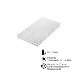 Cobertura Policarbonato Alveolar 4,00m x 3,00m - Cristal 4mm - 3