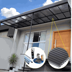 Cobertura Policarbonato Alveolar 6,00m x 1,00m - Fume 4mm