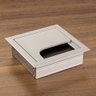 Passa Cabo Fio Quadrado 67 x 67 mm Anodizado para Mesa Hafele - 3