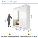 Ver imagem 3 de Guarda-Roupa 100% MDF com Espelho 2 Portas 4 Gavetas Trento Branco