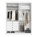 Ver imagem 4 de Guarda-Roupa 100% MDF com Espelho 2 Portas 4 Gavetas Trento Branco